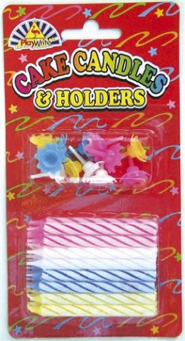 Cake Candles & Holders - Four Colours